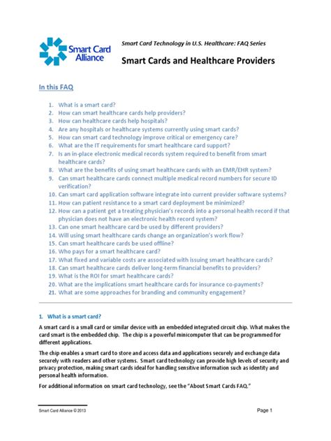 Smart Cards in Healthcare FAQ Series – Smart Cards and the 